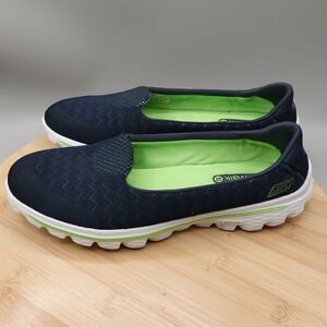 Skechers Shoes Women 9 Navy Go Walk 2 Slip On Sneaker Casual Comfort 13595